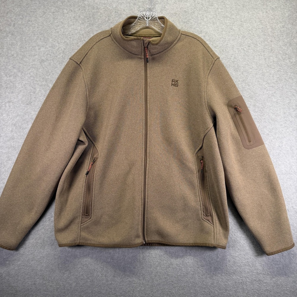 Alaskan Hardgear Jacket Mens XL Brown Graveltec Fleece Lined Full Zip Outdoors